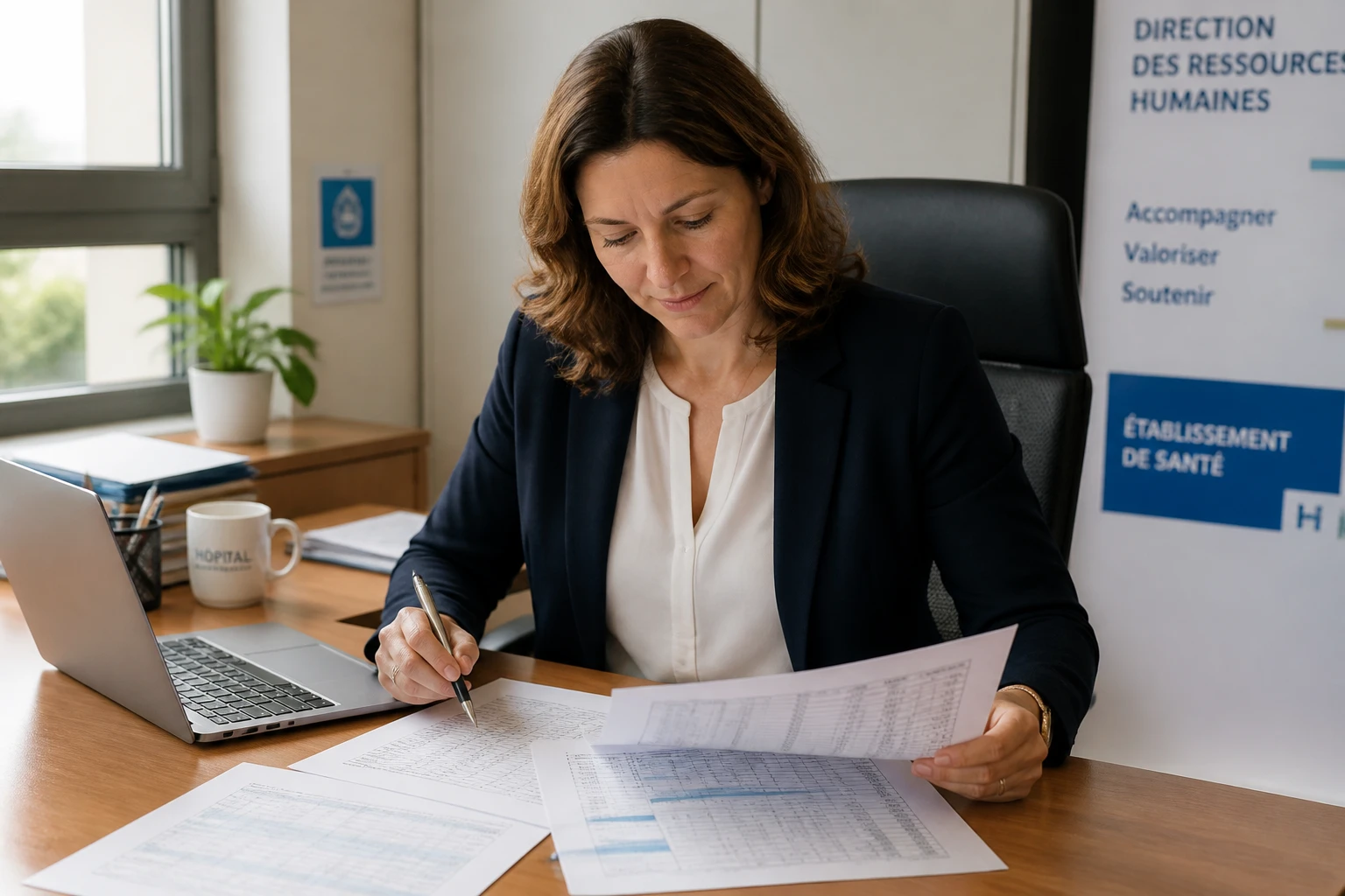 Responsable RH consultant la grille de salaires de la convention 51 avec niveaux et coefficients de rémunération